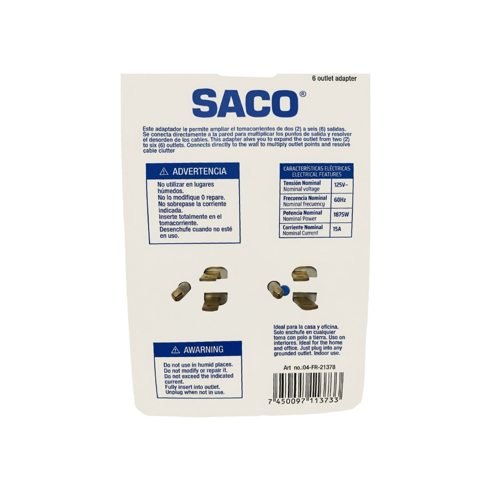 Adaptador de 6 salidas Saco 04-fr-213781