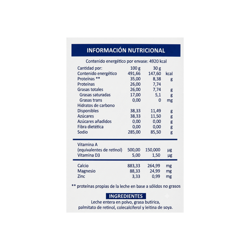 Leche en polvo entera Nubella (1 kg / 2. 2 lb)2