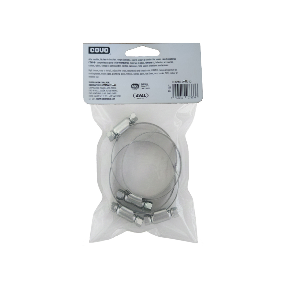 Abrazaderas de acero inoxidable 40 mm - 64 mm Covo (5 u)1