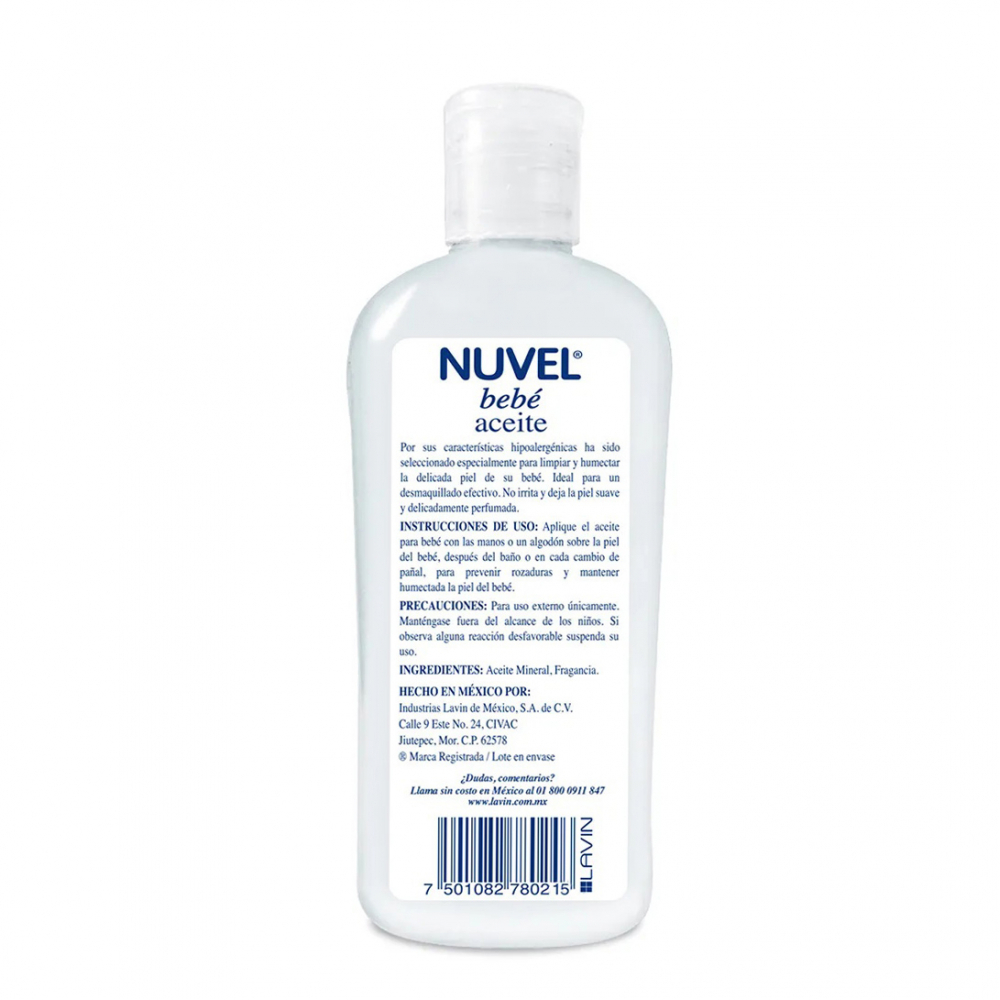 Aceite para bebé hipoalergénico humectante Nuvel (125 ml)4