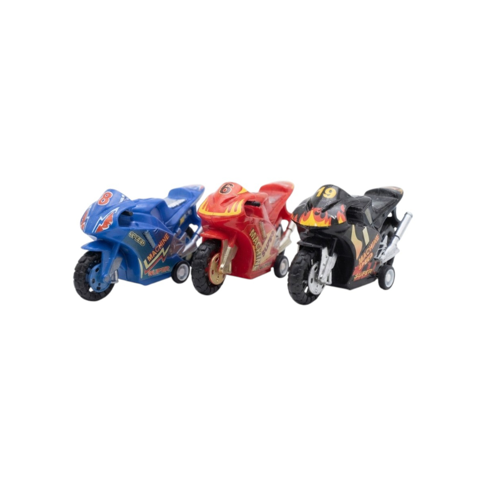 Juego de 3 motocicletas plásticas de fricción Gutza