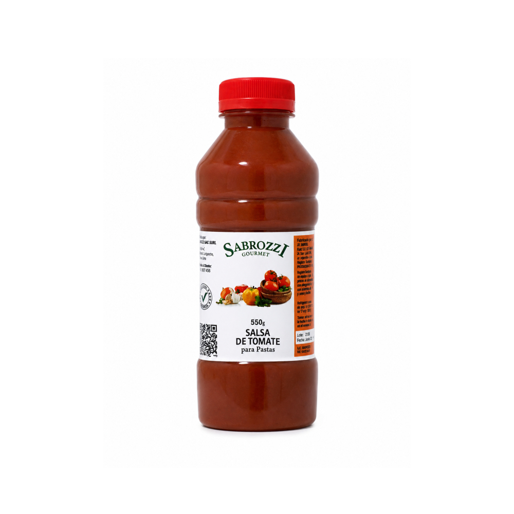 Salsa de tomate para pastas Sabrozzi (550 g / 1. 21 lb)