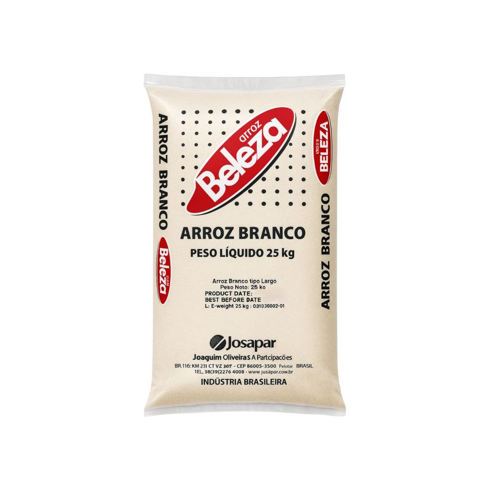 Arroz blanco tipo largo Beleza (25 kg / 55. 11 lb)