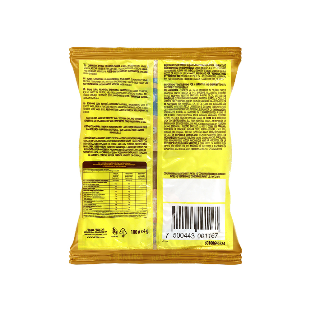Caramelos duros rellenos sabor a miel Arcor (400 g / 14. 11 oz)1