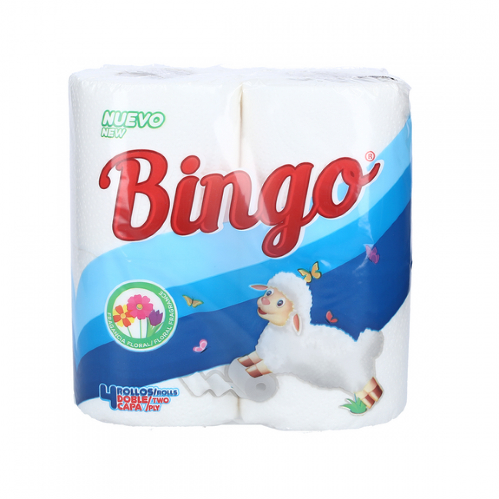 Papel higienico doble hoja perfumado Bingo (4 u)