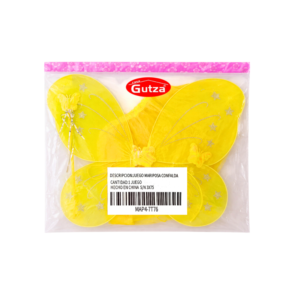 Disfraz mariposa con falda amarilla Gutza1
