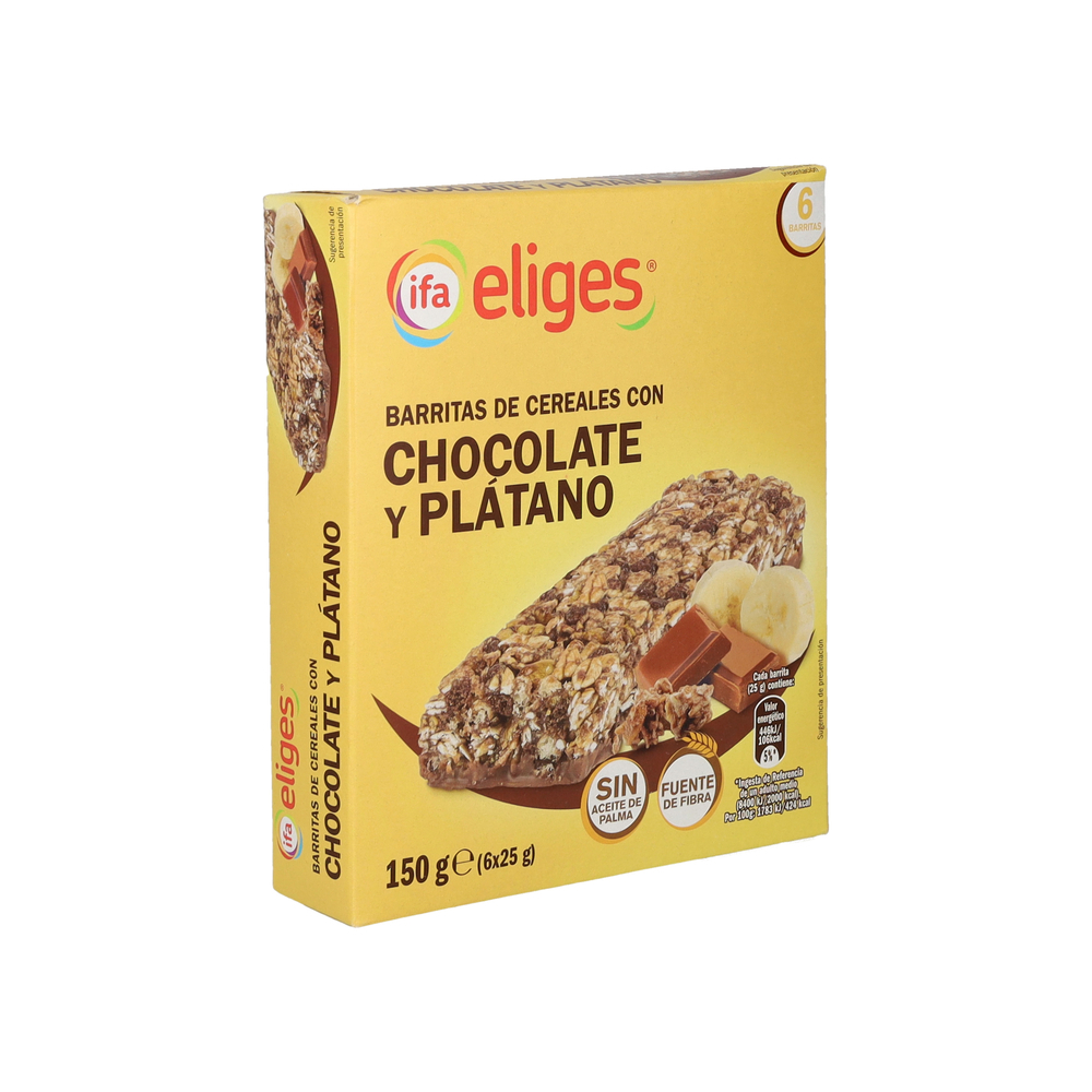 Barritas de cereales con chocolate y plátano ifa Eliges (150 g / 5. 29 oz)