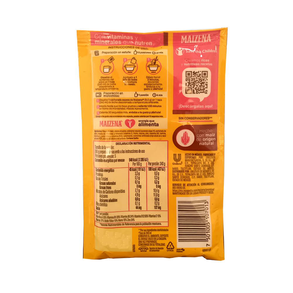 Atole sabor chocolate Maizena (45 g / 1. 6 oz)8