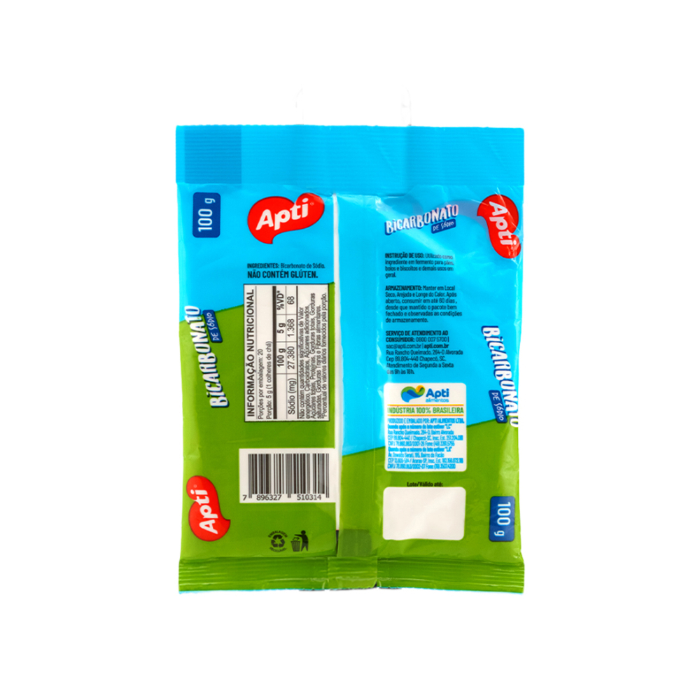 Bicarbonato de sodio Apti (100 g / 3. 53 oz)1