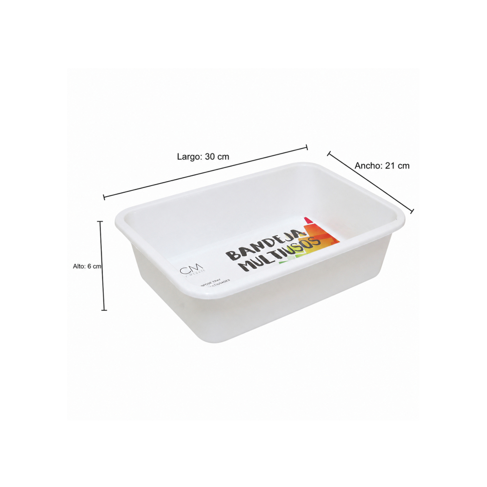 Bandeja de plástico color blanco de 30 cm Casa y Menaje1