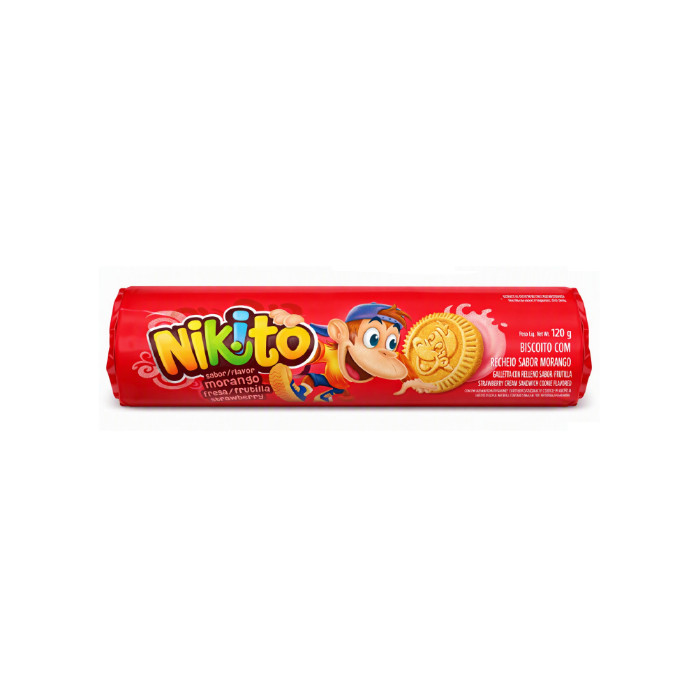 Galletas dulces con crema sabor fresa Nikito (120 g / 4. 23 oz)
