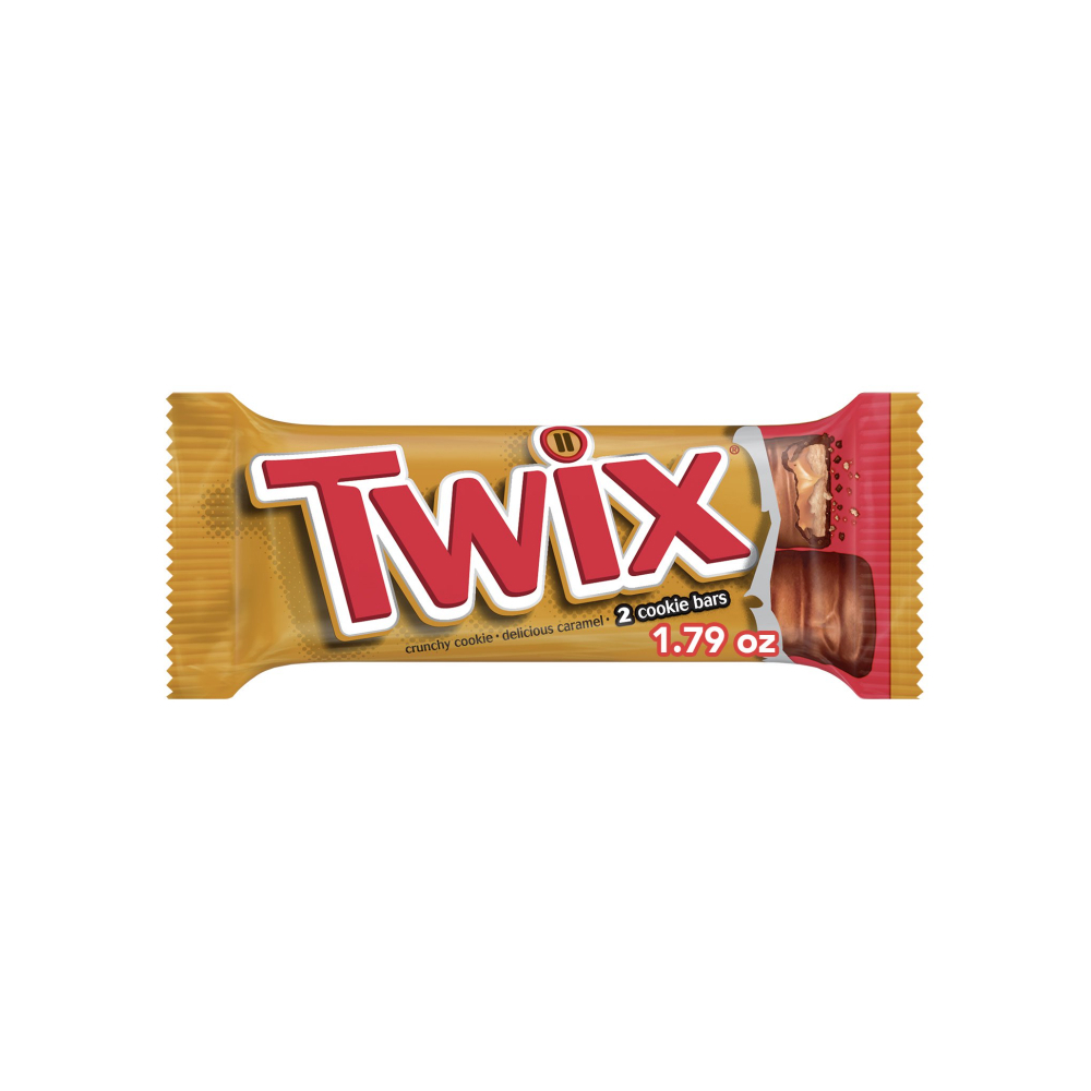 Barras de galleta de caramelo y chocolate con leche Twix (50. 7 g / 1. 79 oz)