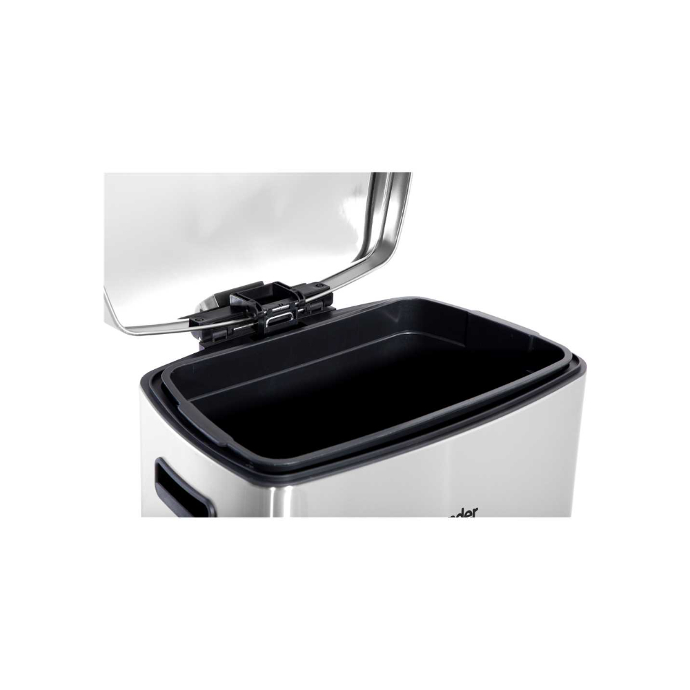 Cesto de basura - Basurero rectangular de acero inoxidable gris 50 l Vonder2