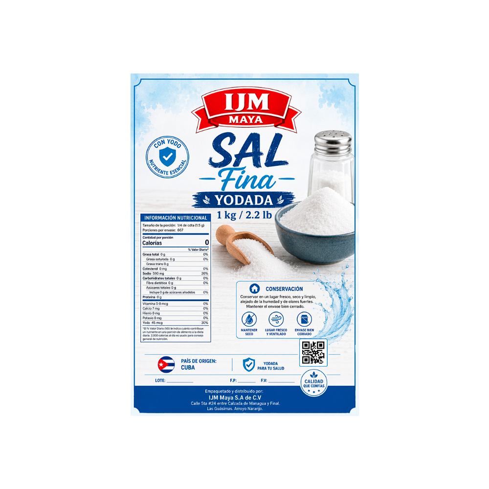 Sal fina yodada ijm Maya (1 kg / 2. 2 lb)1