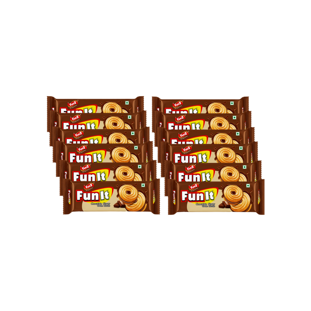 Galleta de crema con sabor a chocolate Fun2 (12 x 36 g / 1. 27 oz)