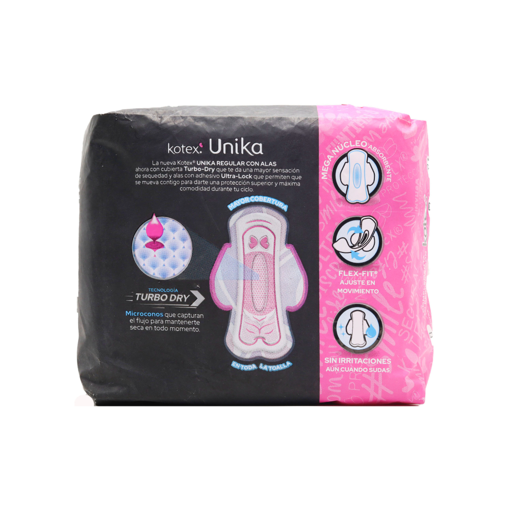 Almohadillas sanitarias regular con alas Kotex Unika (8 u)3