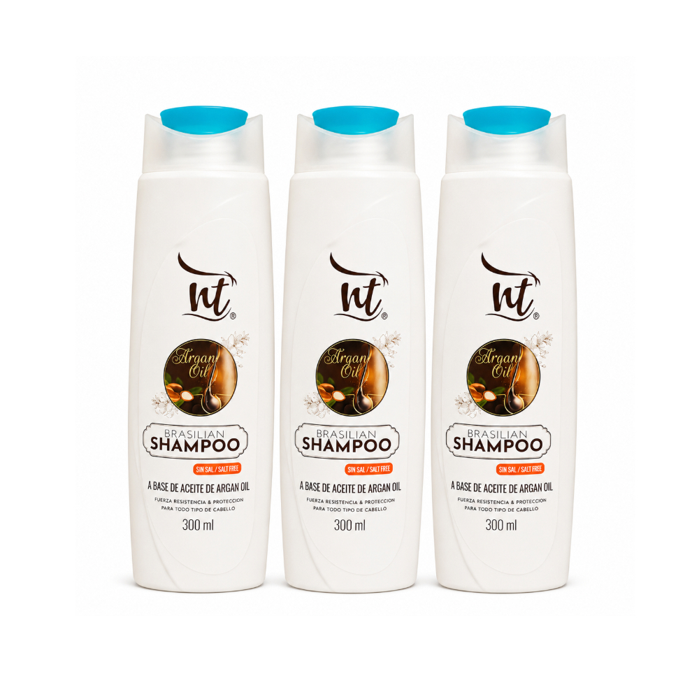 Champú brasileño a base de aceite de argan sin sal nt (3 x 300 ml / 10. 58 fl. Oz)0