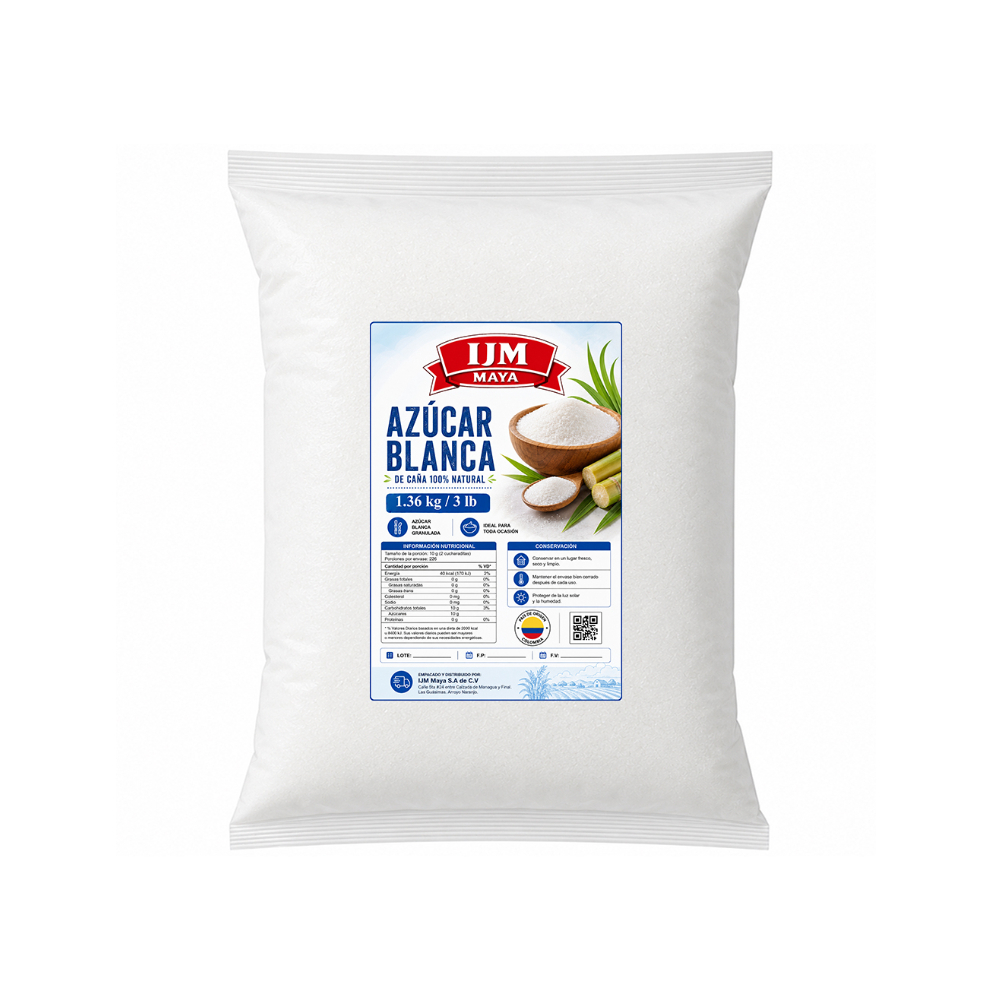 Azúcar blanca ijm Maya (1. 36 kg / 3 lb)3