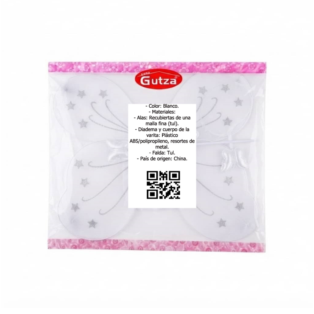 Disfraz de mariposa blanco Gutza1