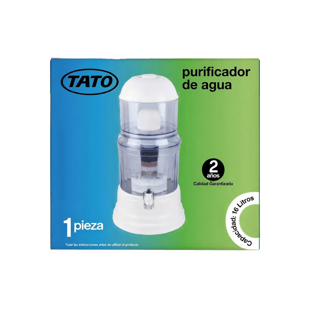 Purificador de agua por gravedad transparente de 16 l tato KL2082