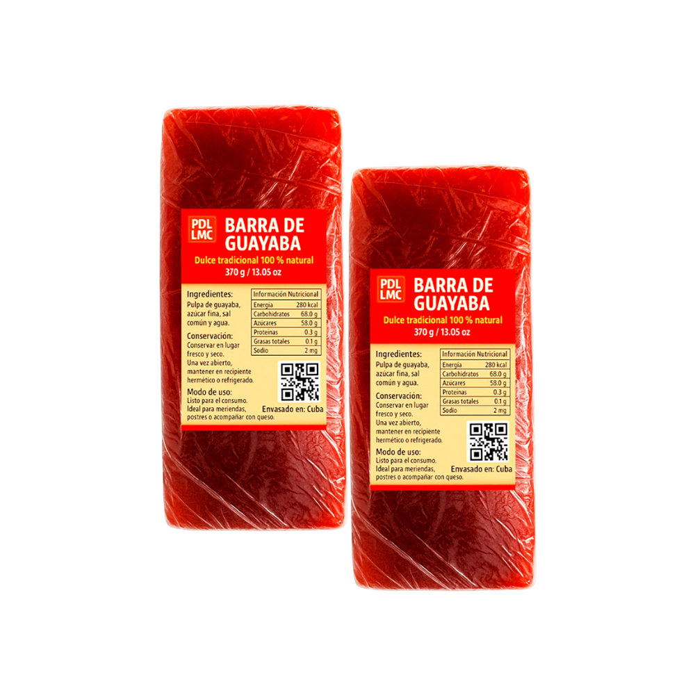 Barra de guayaba – dulce tradicional 100% natural (2 x 370 g / 13. 05 oz)