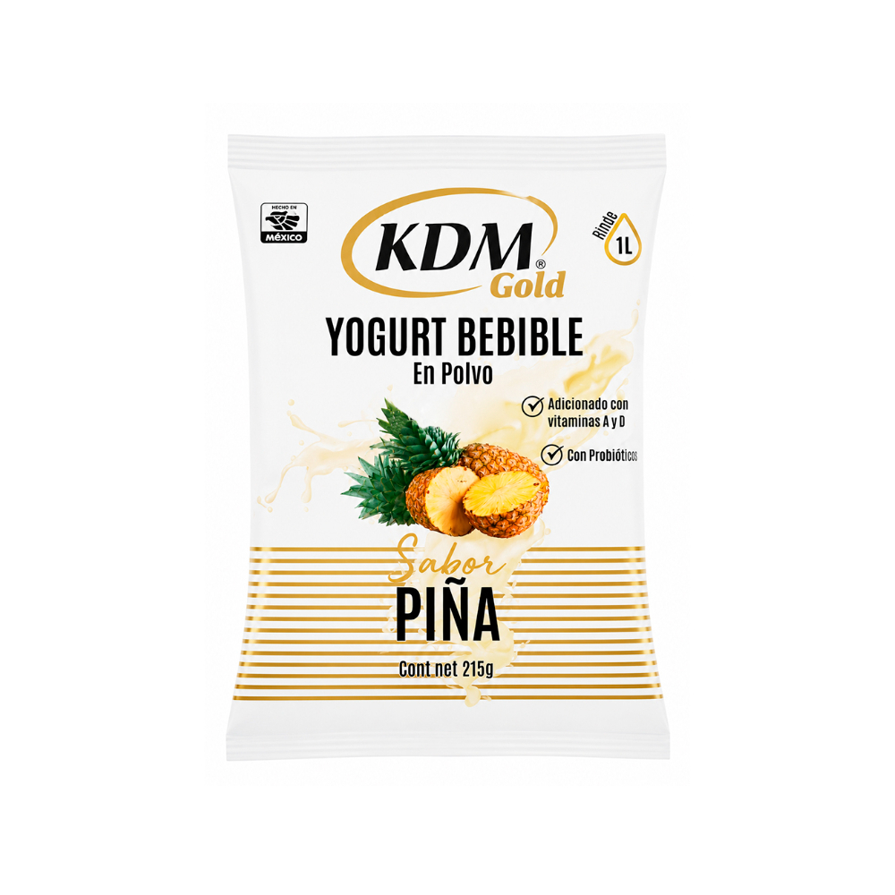 Yogurt bebible en polvo sabor piña kdm Gold (215 g / 7. 58 oz)