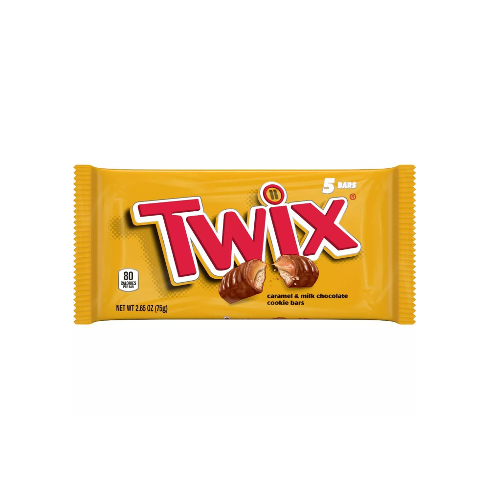 Barras de galleta de caramelo y chocolate con leche Twix (75 g / 2. 65 oz)