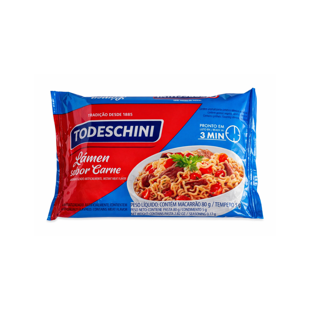 Fideos instantáneos sabor a carne Todeschini (85 g / 2. 99 oz)