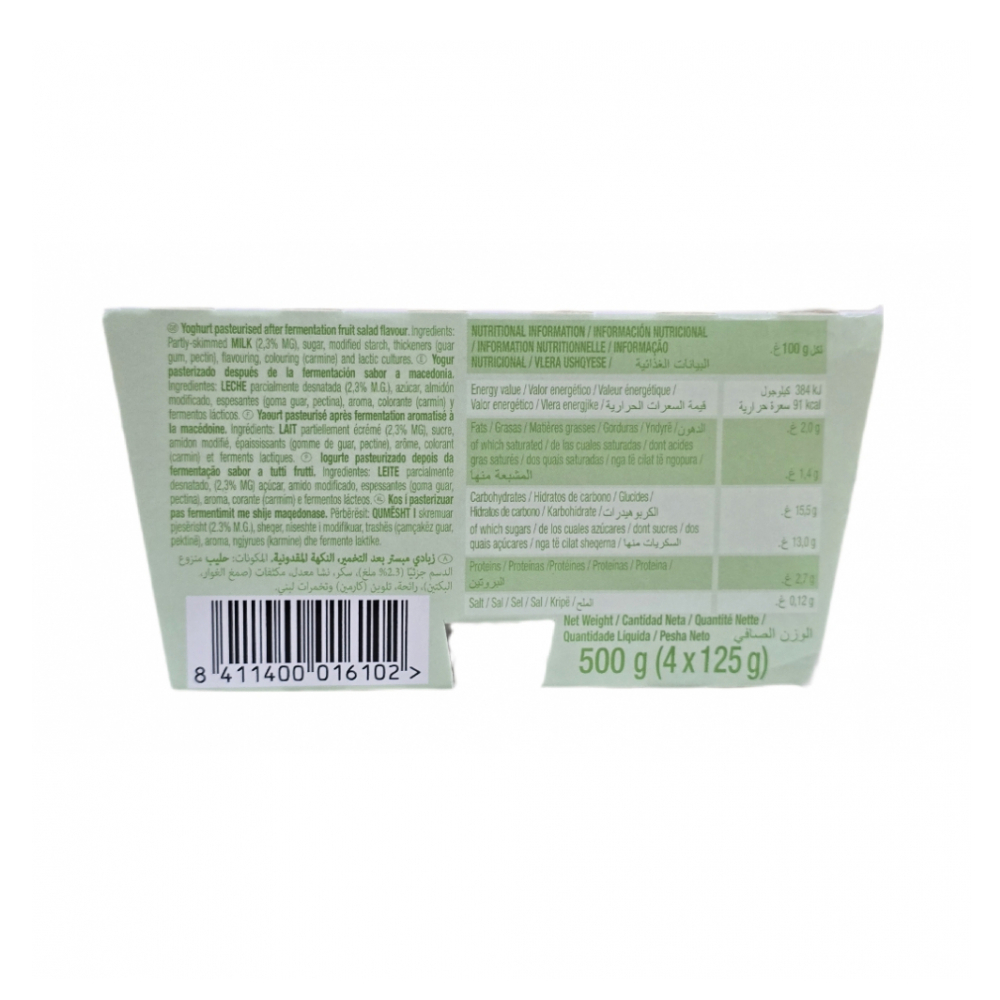 Yogur pasteurizado sabor a macedonia (8 x 125 g)2