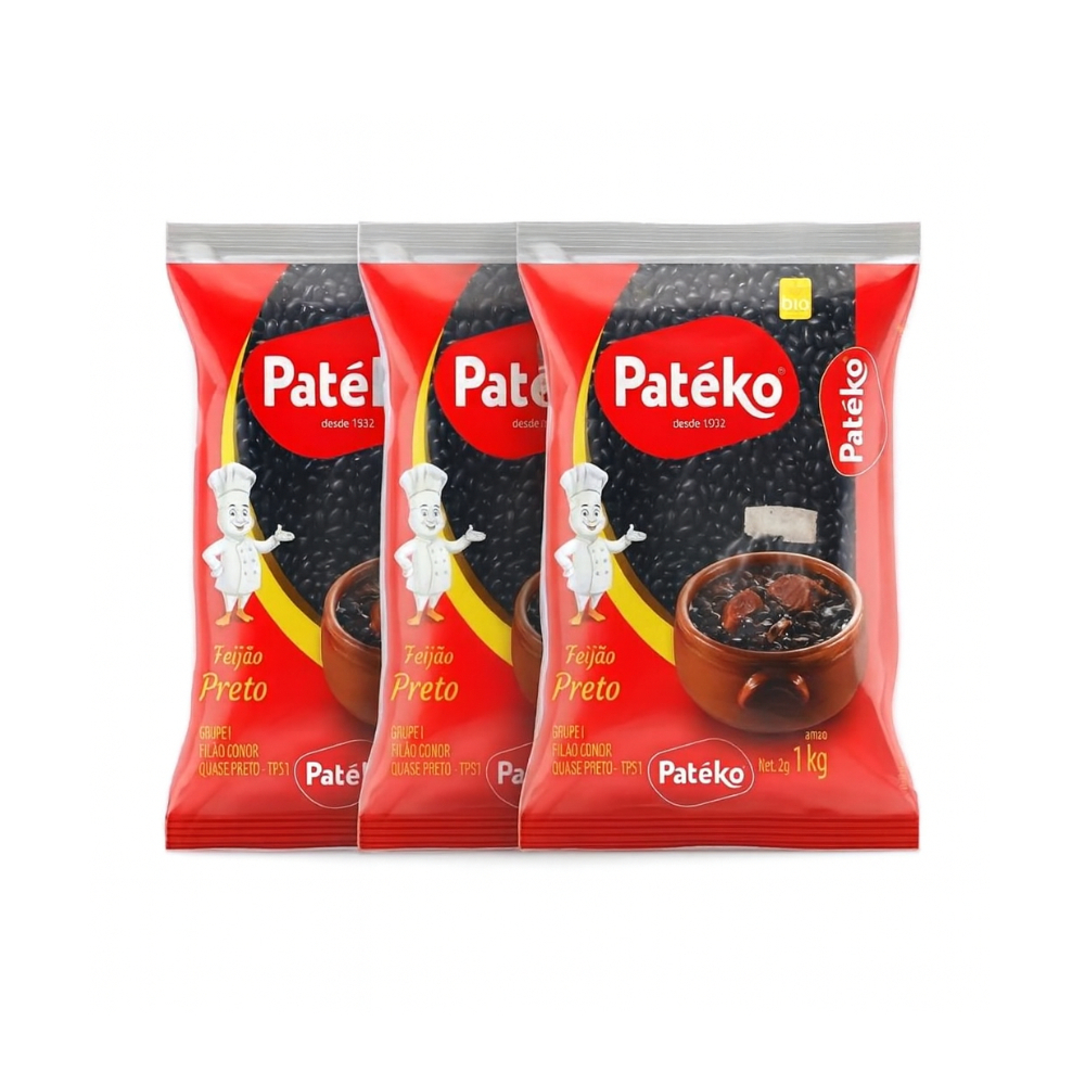 Frijoles negros Patéko (3 x 1 kg)