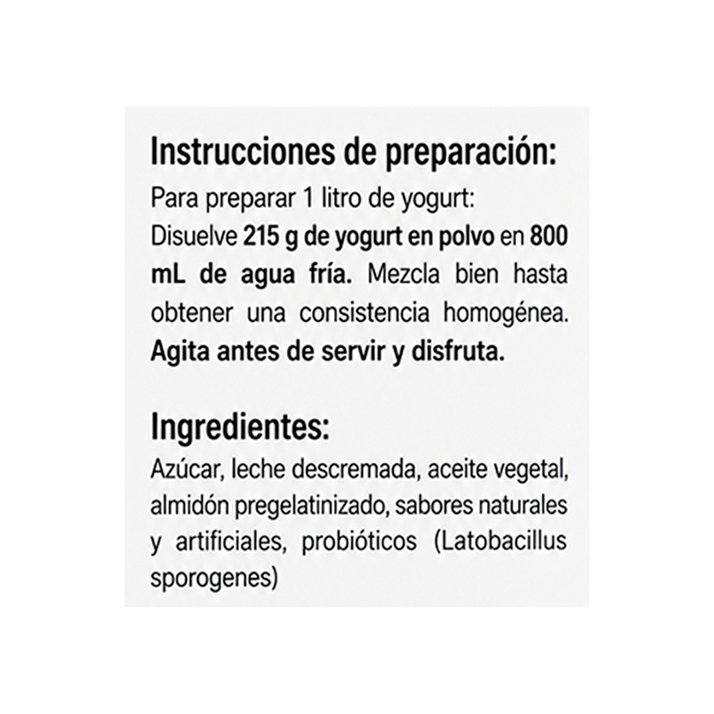 Yogurt bebible en polvo sabor piña kdm Gold (215 g / 7. 58 oz)2
