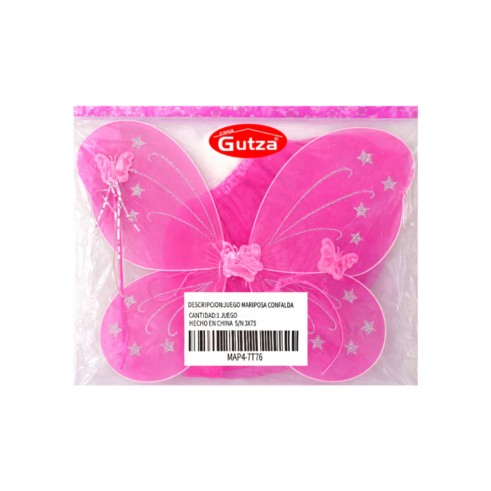 Disfraz mariposa con falda rosada Gutza3
