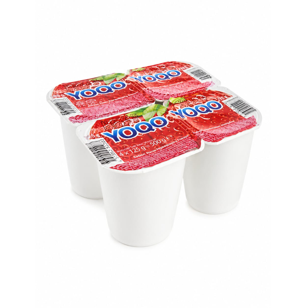 Yogurt sabor fresa Yoqo (4 x 125 g / 4. 41 oz)0