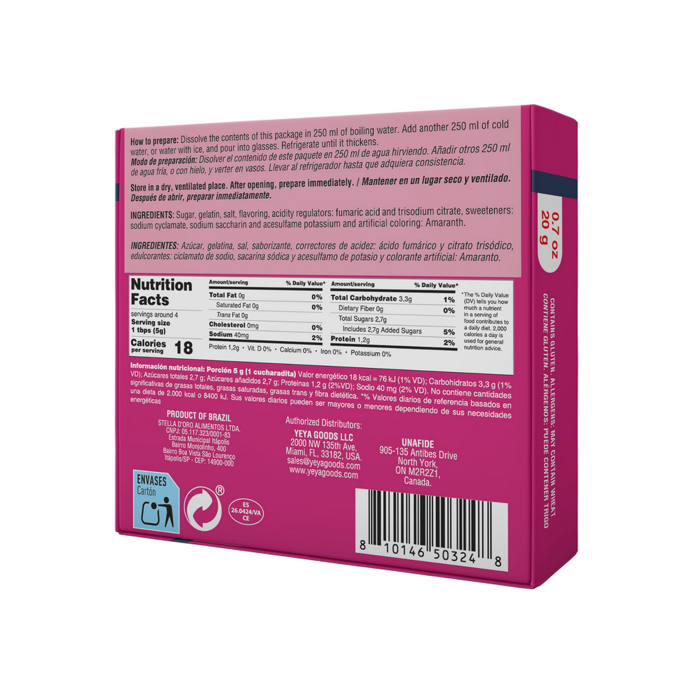 Gelatina sabor frambuesa yeya (20 g)1