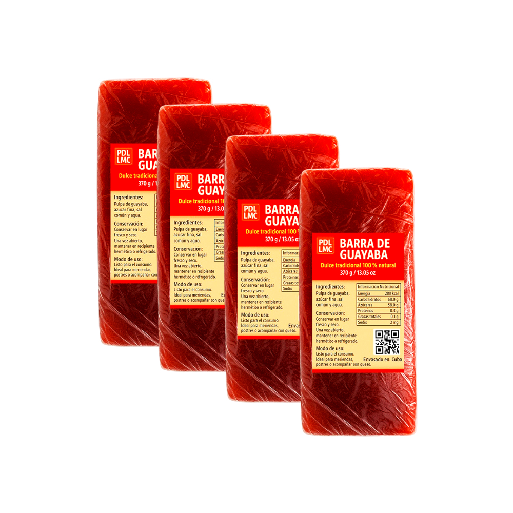 Barra de guayaba – dulce tradicional 100% natural (4 x 370 g / 13. 05 oz)
