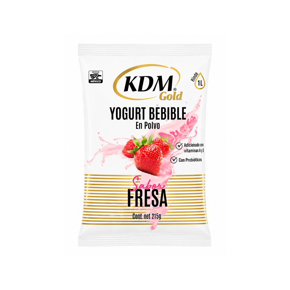 Yogurt bebible en polvo sabor fresa kdm Gold (215 g / 7. 58 oz)