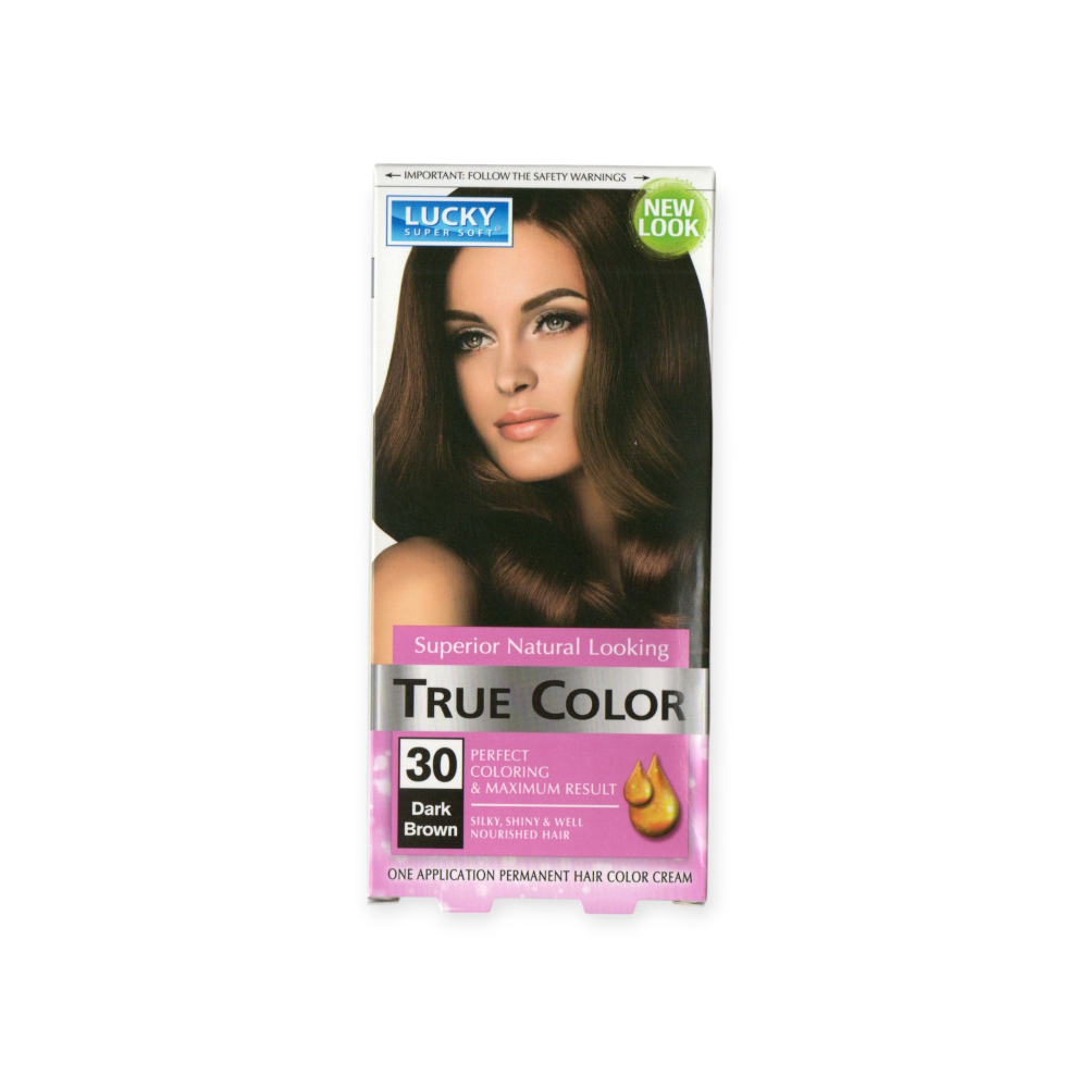 Tinte de cabello para mujer color castaño oscuro #30 Lucky Super Soft (40 ml / 1. 36 fl. Oz)