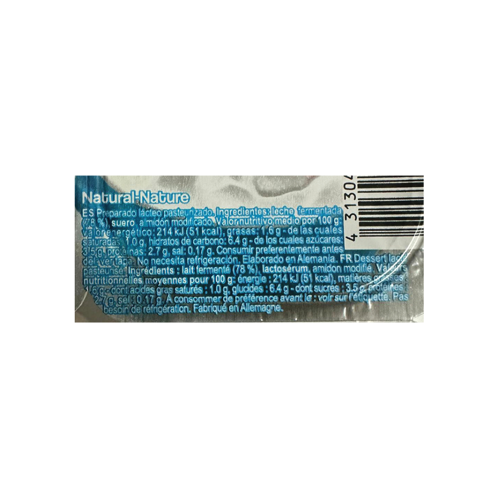 Yogurt sabor natural Yoqo (4 x 125 g / 4. 41 oz)2
