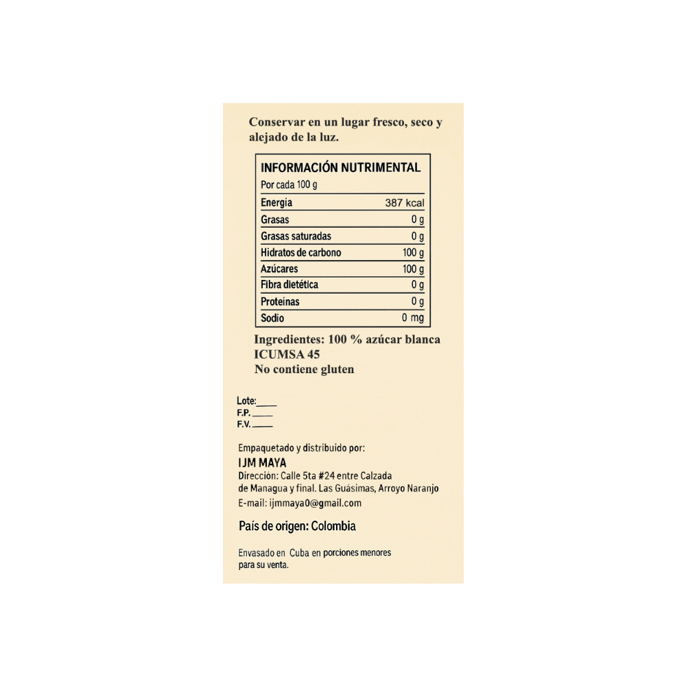 Azúcar blanca ijm Maya (1. 36 kg / 3 lb)2