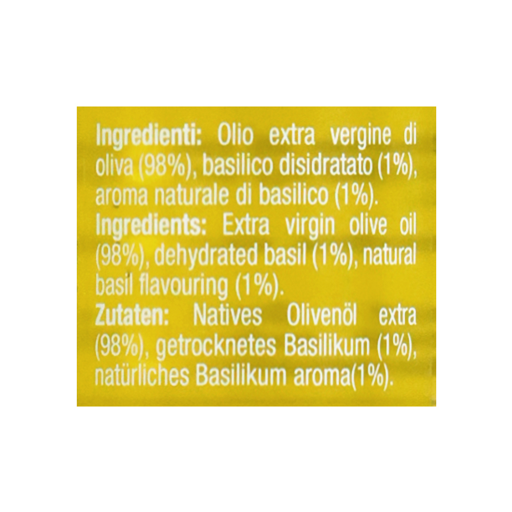 Aceite de oliva extra virgen aromatizado con albahaca Dante (250 ml)2