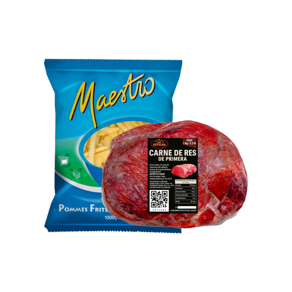 Carne de res de primera La Estelar + Papas prefritas Maestro