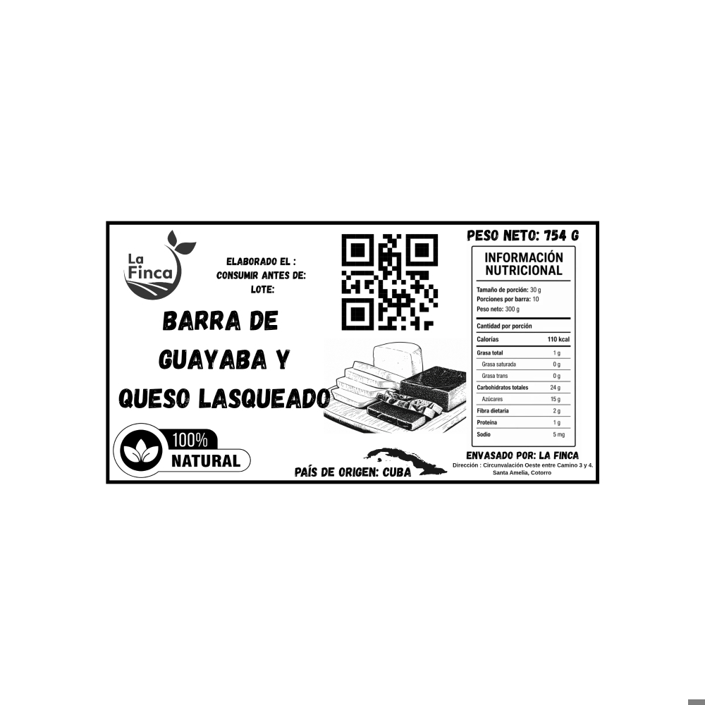 Barra de guayaba y queso blanco lasqueado La Finca (754 g / 1. 66 lb)3