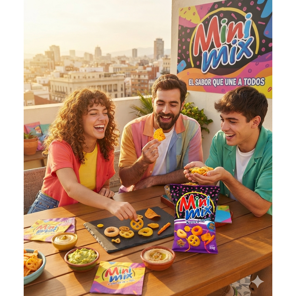 Mezcla de aperitivos fritos, horneados y aromatizados sabor bbq dulce Flaper Mini Mix (35 g / 1. 23 oz)3