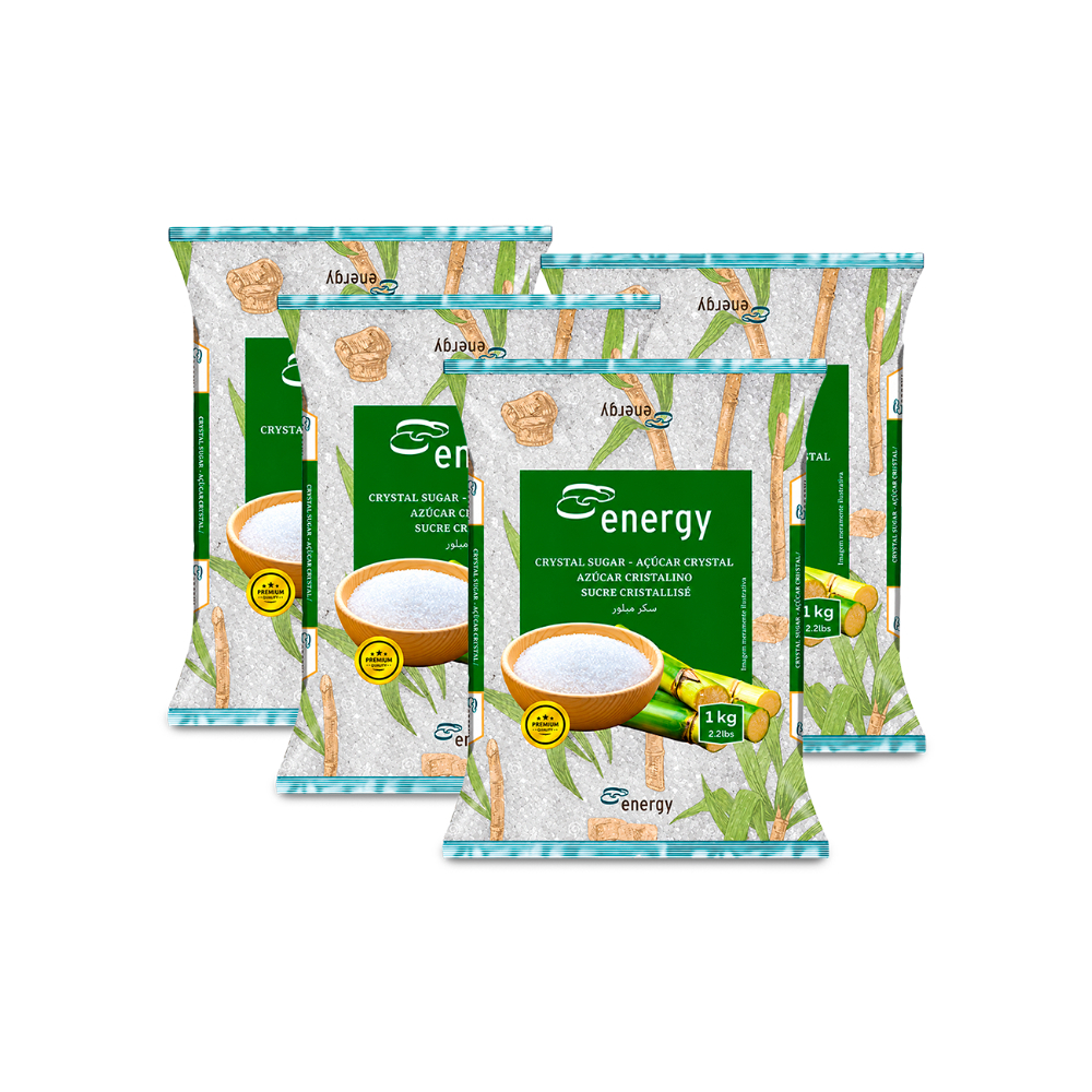 Azúcar blanca cristalina Energy (4 x 1 kg / 2. 2 lb)