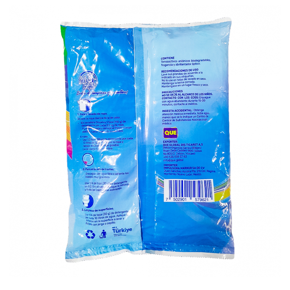 Detergente en polvo multiusos Silver Bright (900 g / 1. 98 lb)2