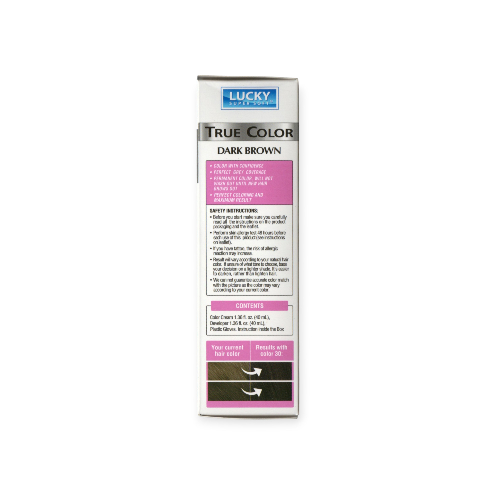 Tinte de cabello para mujer color castaño oscuro #30 Lucky Super Soft (40 ml / 1. 36 fl. Oz)2