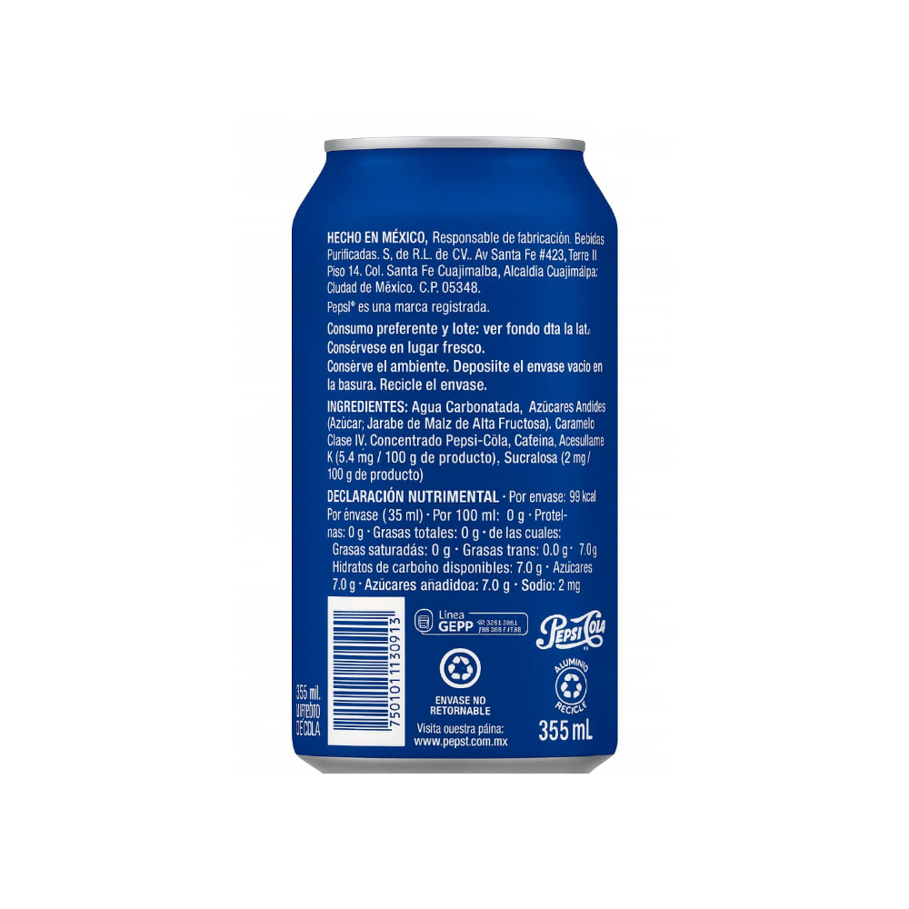 Refresco de cola Pepsi (24 x 355 ml / 12. 52 oz)2
