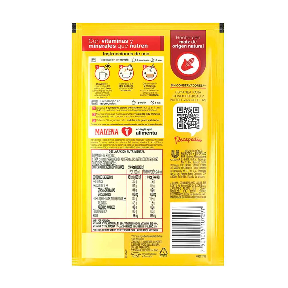 Atole sabor cajeta Maizena (47 g / 1. 65 oz)3