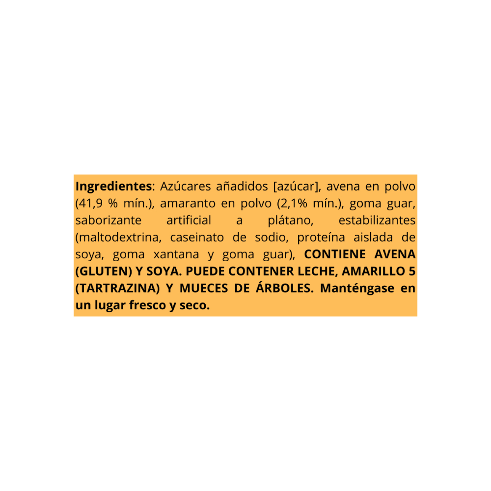 Avena para licuado instantáneo sabor plátano Great Value (200 g / 7. 05 oz)6