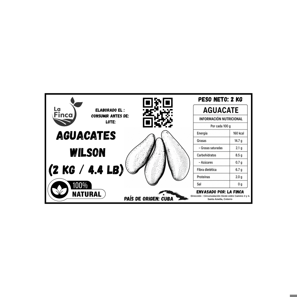 Aguacates wilson La Finca (2 kg / 4. 4 lb)2